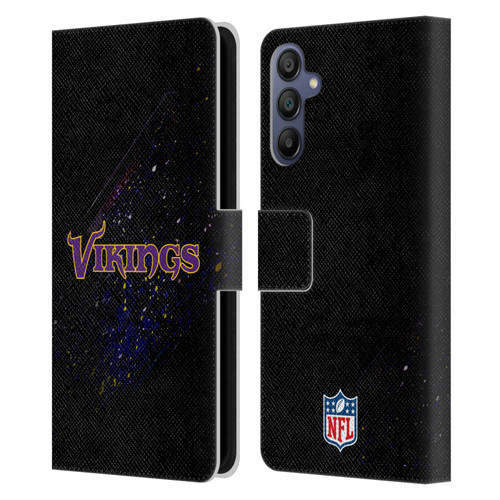NFL Minnesota Vikings Logo Blur Leather Book Wallet Case Cover For Samsung Galaxy A15