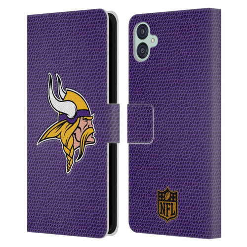 NFL Minnesota Vikings Logo Football Leather Book Wallet Case Cover For Samsung Galaxy M04 5G / A04e