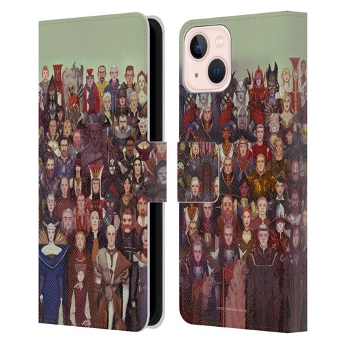 EA Bioware Dragon Age Inquisition Graphics Cast Of Thousands Leather Book Wallet Case Cover For Apple iPhone 13