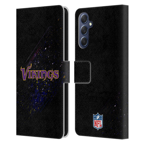 NFL Minnesota Vikings Logo Blur Leather Book Wallet Case Cover For Samsung Galaxy M54 5G