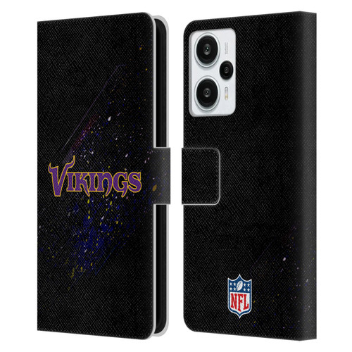 NFL Minnesota Vikings Logo Blur Leather Book Wallet Case Cover For Xiaomi Redmi Note 12T