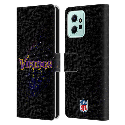 NFL Minnesota Vikings Logo Blur Leather Book Wallet Case Cover For Xiaomi Redmi 12
