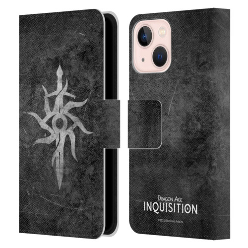 EA Bioware Dragon Age Inquisition Graphics Distressed Symbol Leather Book Wallet Case Cover For Apple iPhone 13 Mini