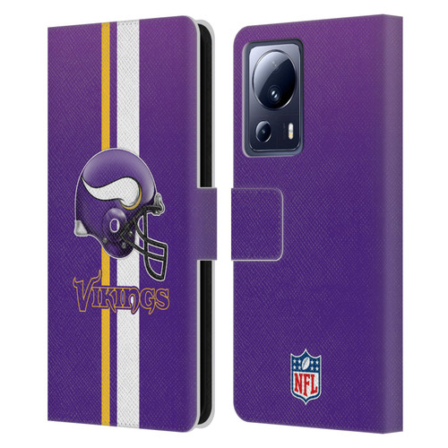 NFL Minnesota Vikings Logo Helmet Leather Book Wallet Case Cover For Xiaomi 13 Lite 5G