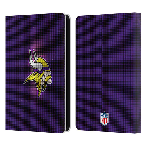 NFL Minnesota Vikings Artwork LED Leather Book Wallet Case Cover For Amazon Kindle Paperwhite 5 (2021)