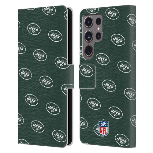 NFL New York Jets Artwork Patterns Leather Book Wallet Case Cover For Samsung Galaxy S24 Ultra 5G