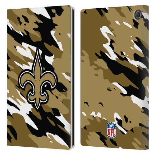 NFL New Orleans Saints Logo Camou Leather Book Wallet Case Cover For Amazon Fire Max 11 2023