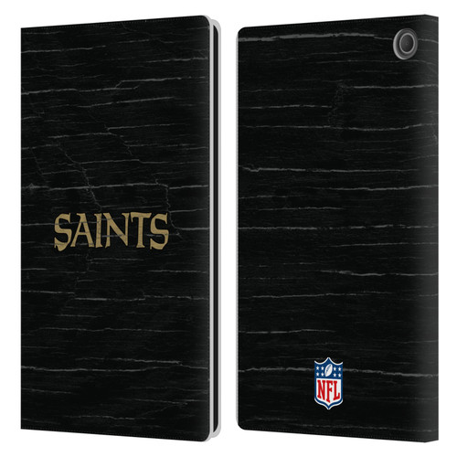 NFL New Orleans Saints Logo Distressed Look Leather Book Wallet Case Cover For Amazon Fire Max 11 2023