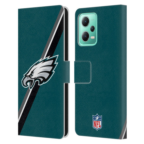 NFL Philadelphia Eagles Logo Stripes Leather Book Wallet Case Cover For Xiaomi Redmi Note 12 5G