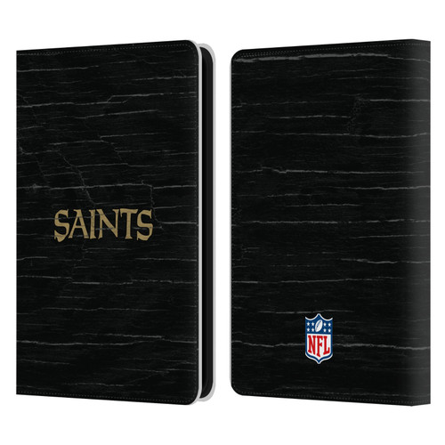 NFL New Orleans Saints Logo Distressed Look Leather Book Wallet Case Cover For Amazon Kindle 11th Gen 6in 2022