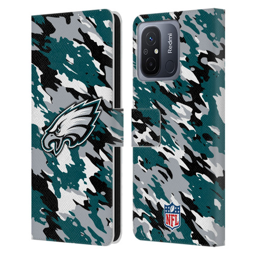 NFL Philadelphia Eagles Logo Camou Leather Book Wallet Case Cover For Xiaomi Redmi 12C