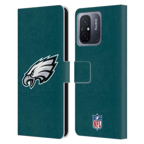 NFL Philadelphia Eagles Logo Plain Leather Book Wallet Case Cover For Xiaomi Redmi 12C