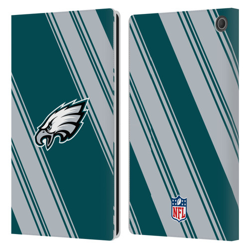 NFL Philadelphia Eagles Artwork Stripes Leather Book Wallet Case Cover For Amazon Fire Max 11 2023