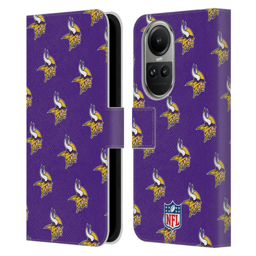 NFL Minnesota Vikings Artwork Patterns Leather Book Wallet Case Cover For OPPO Reno10 5G / Reno10 Pro 5G