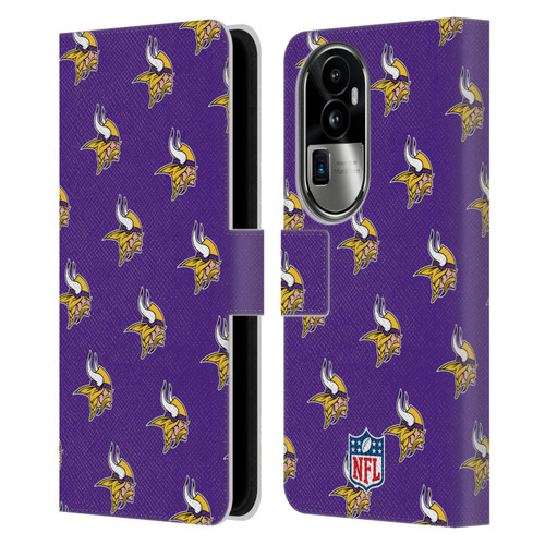 NFL Minnesota Vikings Artwork Patterns Leather Book Wallet Case Cover For OPPO Reno10 Pro+