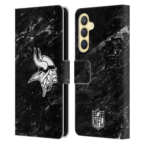 NFL Minnesota Vikings Artwork Marble Leather Book Wallet Case Cover For Samsung Galaxy S23 FE 5G