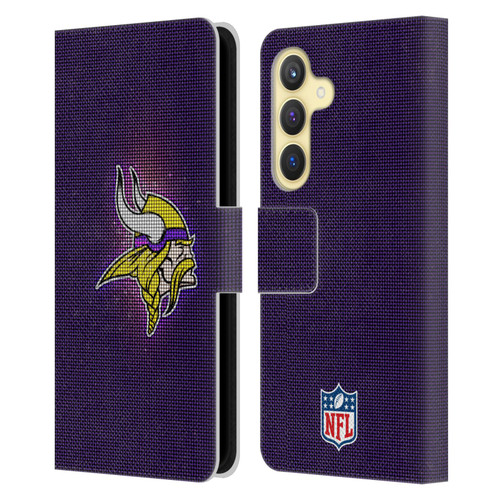 NFL Minnesota Vikings Artwork LED Leather Book Wallet Case Cover For Samsung Galaxy S24 5G