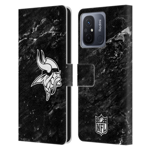 NFL Minnesota Vikings Artwork Marble Leather Book Wallet Case Cover For Xiaomi Redmi 12C