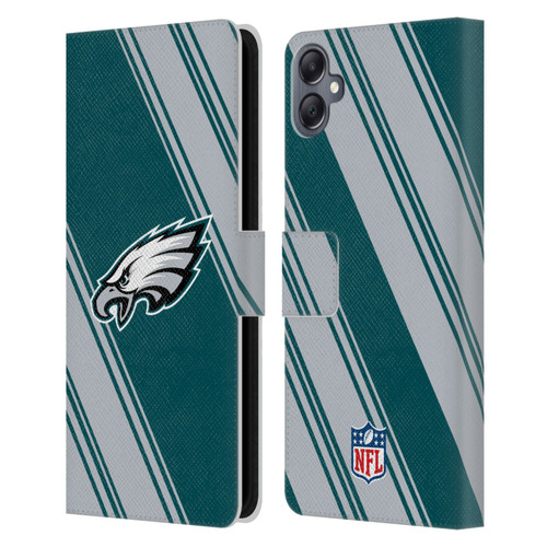 NFL Philadelphia Eagles Artwork Stripes Leather Book Wallet Case Cover For Samsung Galaxy A05