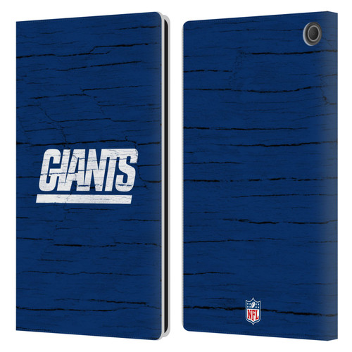 NFL New York Giants Logo Distressed Look Leather Book Wallet Case Cover For Amazon Fire Max 11 2023