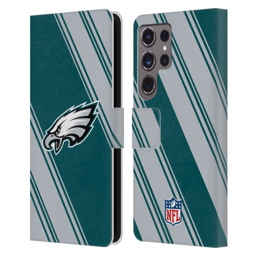 NFL Philadelphia Eagles Artwork Stripes Leather Book Wallet Case Cover For Samsung Galaxy S24 Ultra 5G