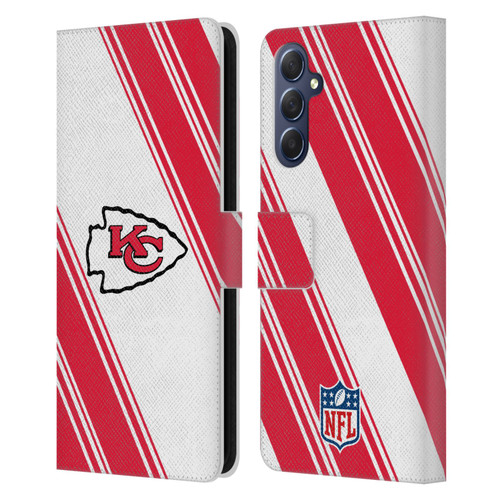 NFL Kansas City Chiefs Artwork Stripes Leather Book Wallet Case Cover For Samsung Galaxy M54 5G