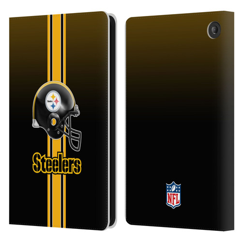 NFL Pittsburgh Steelers Logo Helmet Leather Book Wallet Case Cover For Amazon Fire 7 2022