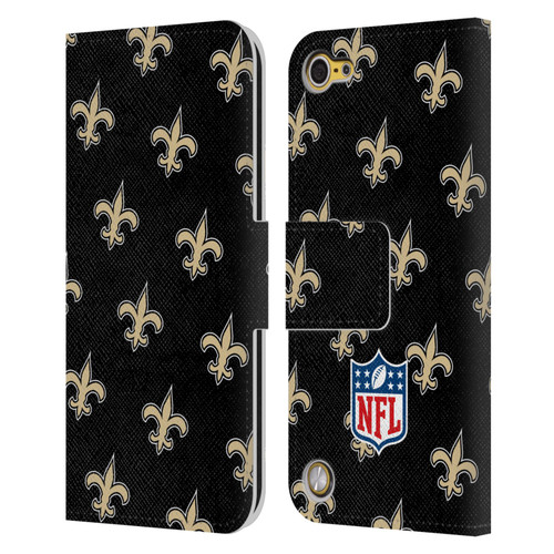 NFL New Orleans Saints Artwork Patterns Leather Book Wallet Case Cover For Apple iPod Touch 5G 5th Gen