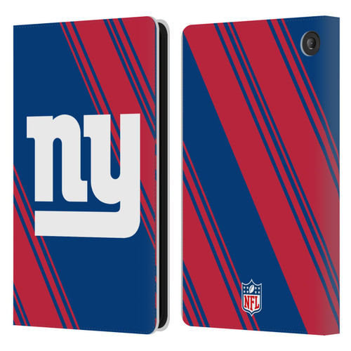 NFL New York Giants Artwork Stripes Leather Book Wallet Case Cover For Amazon Fire 7 2022