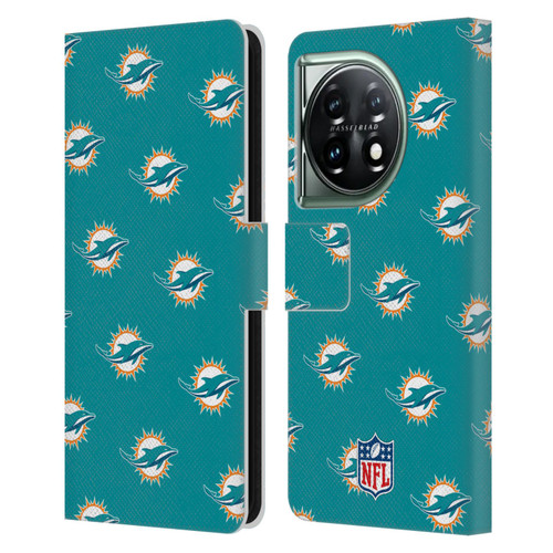 NFL Miami Dolphins Artwork Patterns Leather Book Wallet Case Cover For OnePlus 11 5G