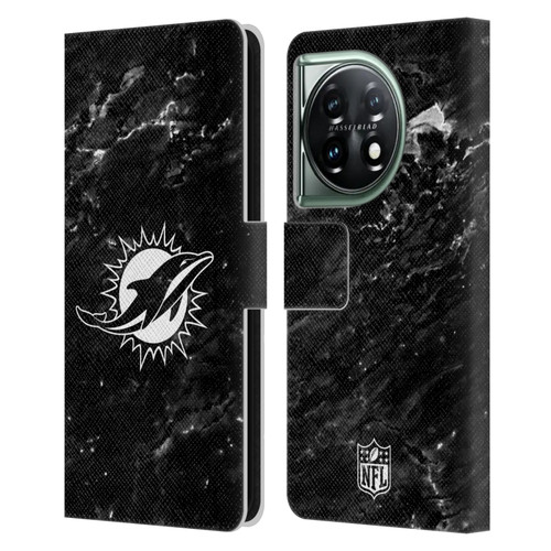 NFL Miami Dolphins Artwork Marble Leather Book Wallet Case Cover For OnePlus 11 5G