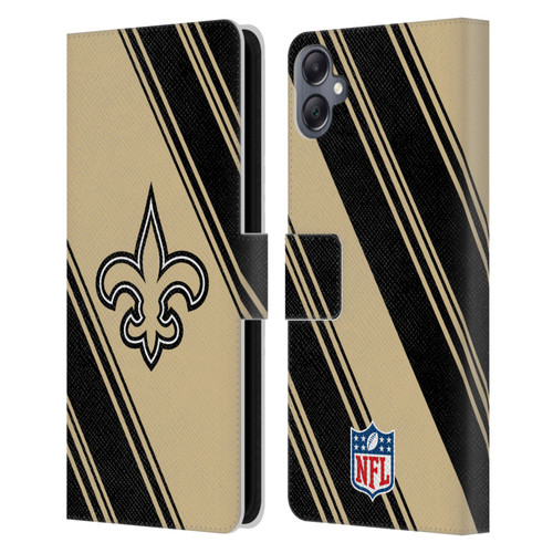 NFL New Orleans Saints Artwork Stripes Leather Book Wallet Case Cover For Samsung Galaxy A05