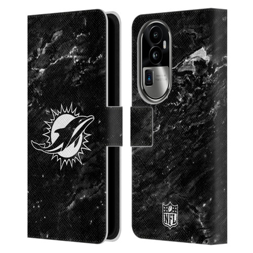 NFL Miami Dolphins Artwork Marble Leather Book Wallet Case Cover For OPPO Reno10 Pro+