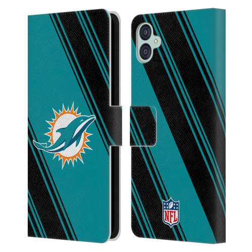 NFL Miami Dolphins Artwork Stripes Leather Book Wallet Case Cover For Samsung Galaxy M04 5G / A04e