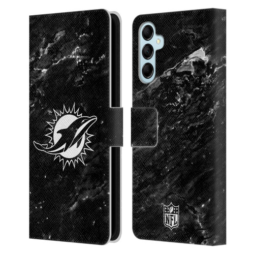 NFL Miami Dolphins Artwork Marble Leather Book Wallet Case Cover For Samsung Galaxy M14 5G