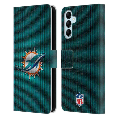NFL Miami Dolphins Artwork LED Leather Book Wallet Case Cover For Samsung Galaxy M14 5G