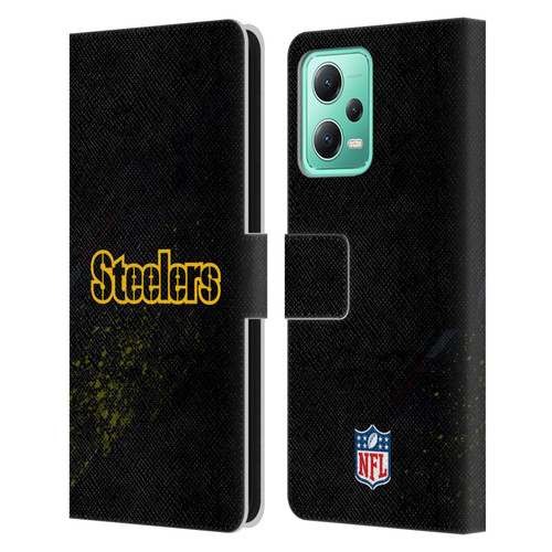 NFL Pittsburgh Steelers Logo Blur Leather Book Wallet Case Cover For Xiaomi Redmi Note 12 5G