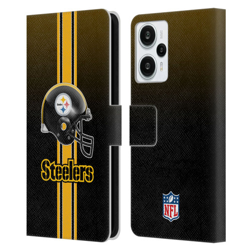 NFL Pittsburgh Steelers Logo Helmet Leather Book Wallet Case Cover For Xiaomi Redmi Note 12T