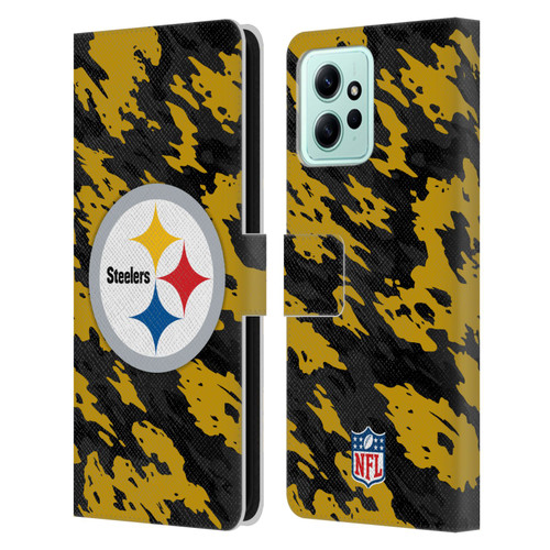NFL Pittsburgh Steelers Logo Camou Leather Book Wallet Case Cover For Xiaomi Redmi 12