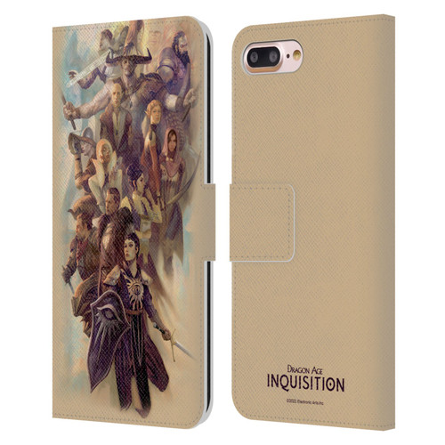 EA Bioware Dragon Age Inquisition Graphics Companions And Advisors Leather Book Wallet Case Cover For Apple iPhone 7 Plus / iPhone 8 Plus