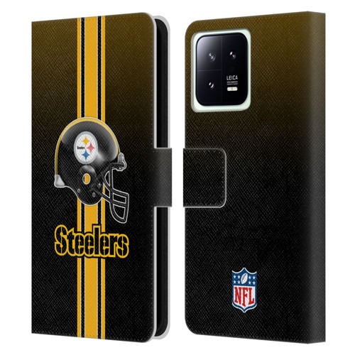 NFL Pittsburgh Steelers Logo Helmet Leather Book Wallet Case Cover For Xiaomi 13 5G