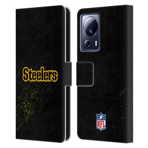 NFL Pittsburgh Steelers Logo Blur Leather Book Wallet Case Cover For Xiaomi 13 Lite 5G