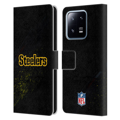 NFL Pittsburgh Steelers Logo Blur Leather Book Wallet Case Cover For Xiaomi 13 Pro 5G