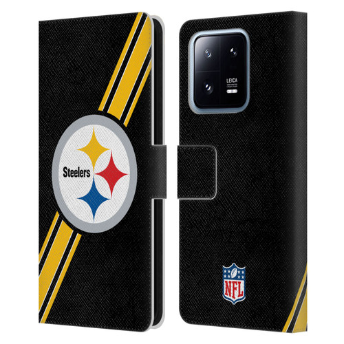 NFL Pittsburgh Steelers Logo Stripes Leather Book Wallet Case Cover For Xiaomi 13 Pro 5G