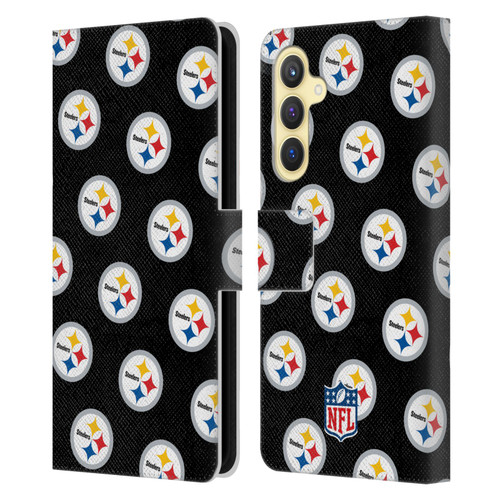 NFL Pittsburgh Steelers Artwork Patterns Leather Book Wallet Case Cover For Samsung Galaxy S23 FE 5G