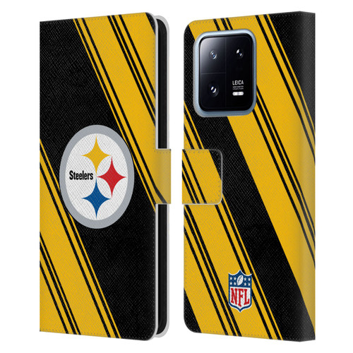 NFL Pittsburgh Steelers Artwork Stripes Leather Book Wallet Case Cover For Xiaomi 13 Pro 5G