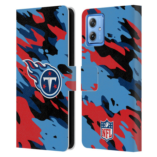NFL Tennessee Titans Logo Camou Leather Book Wallet Case Cover For Motorola Moto G54 5G