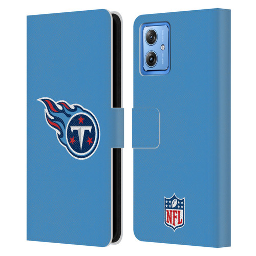 NFL Tennessee Titans Logo Plain Leather Book Wallet Case Cover For Motorola Moto G54 5G