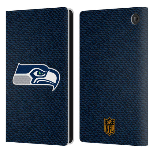 NFL Seattle Seahawks Logo Football Leather Book Wallet Case Cover For Amazon Fire 7 2022