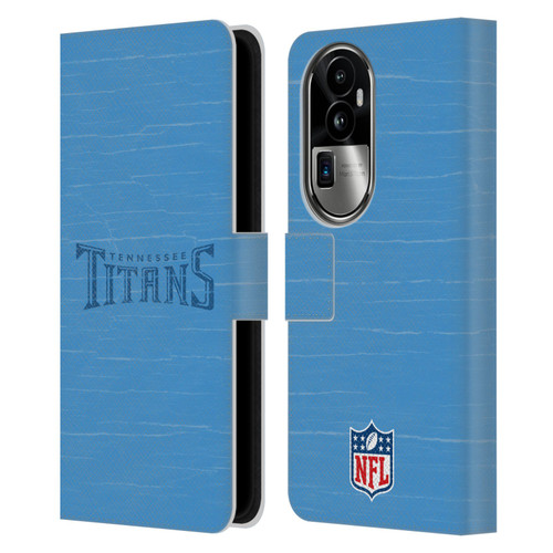 NFL Tennessee Titans Logo Distressed Look Leather Book Wallet Case Cover For OPPO Reno10 Pro+